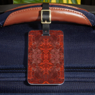 Vintage Mahogany Texture Pattern Luggage Tag