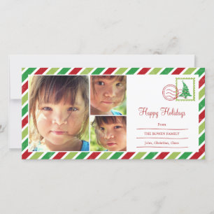 Vintage Mail Holiday Photo Card