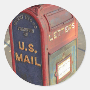 Vintage Mailbox Classic Round Sticker