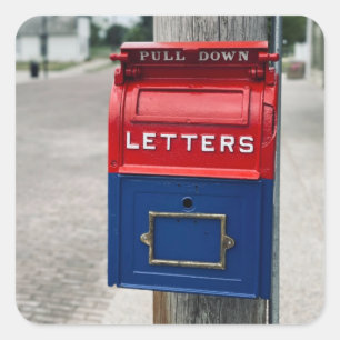 Vintage Mailbox Square Sticker