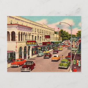 Vintage Main Street Ft. Myers Postcard