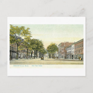 Vintage Main Street, Greenfield, Massachusetts Postcard