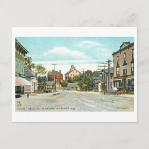 Vintage Main Street, Northfield, Vermont Postcard