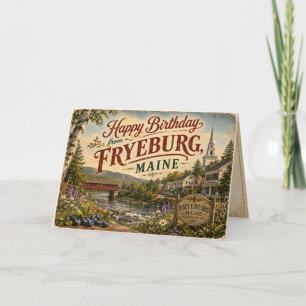 Vintage Maine Birthday Greeting Card