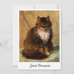 Vintage Maine Coon Cat Art Just Because Card