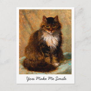 Vintage Maine Coon Cat You Make Me Smile Postcard
