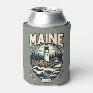 Vintage Maine Lighthouse Can Cooler