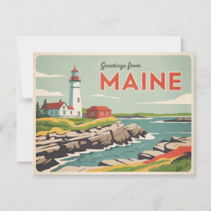 Vintage Maine Postcard   Greetings from Maine