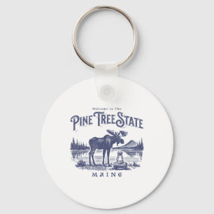 Vintage Maine Retro State Parks Us Travel Hiking G Key Ring