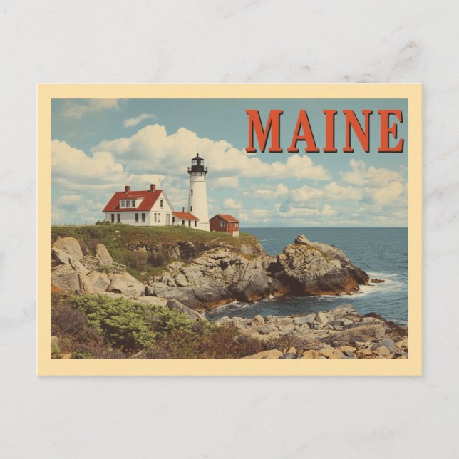 Vintage Maine Travel Postcard (Front)