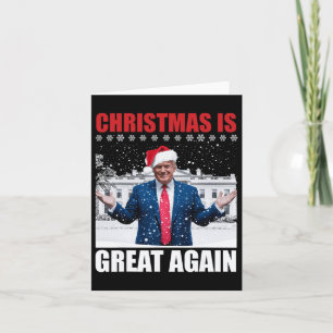 Vintage Make Christmas Great Again Xmas Funny Trum Card