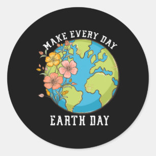 Vintage Make Everyday Earth Day Classic Round Sticker