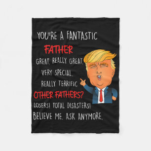 Vintage Make Father's Day Great Again Dad Funny Do Fleece Blanket