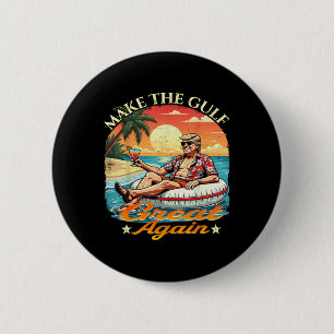 Vintage Make The Gulf Great Again Funny Retro 6 Cm Round Badge