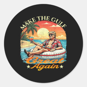Vintage Make The Gulf Great Again Funny Retro Classic Round Sticker