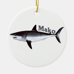 Vintage Mako Shark Ceramic Tree Decoration