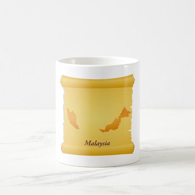 Vintage Malaysia Map Scroll Old World Travel Coffee Mug (Creator Uploaded)