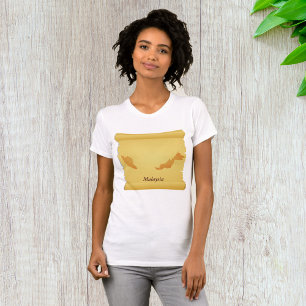 Vintage Malaysia Map Scroll Old World Travel T-Shirt