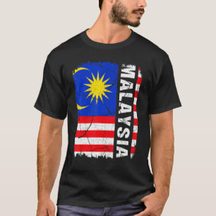 Vintage Malaysian Flag Malaysia Pride Roots Herita T-Shirt