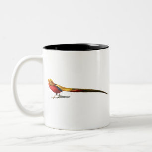 Vintage male golden pheasant bird Illustration Two-Tone Coffee Mug