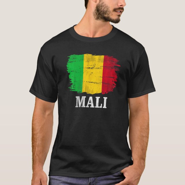 Vintage Mali Flag For Malian T-Shirt (Front)