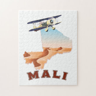 Vintage Mali Map travel poster Jigsaw Puzzle