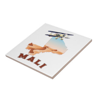 Vintage Mali Map travel poster Tile