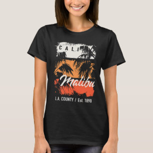 Vintage Malibu Beach California Surf Cali Surfing T-Shirt