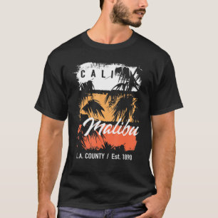 Vintage Malibu Beach California Surf Cali Surfing  T-Shirt