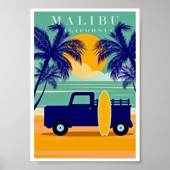 Vintage Malibu, California  Poster (Front)