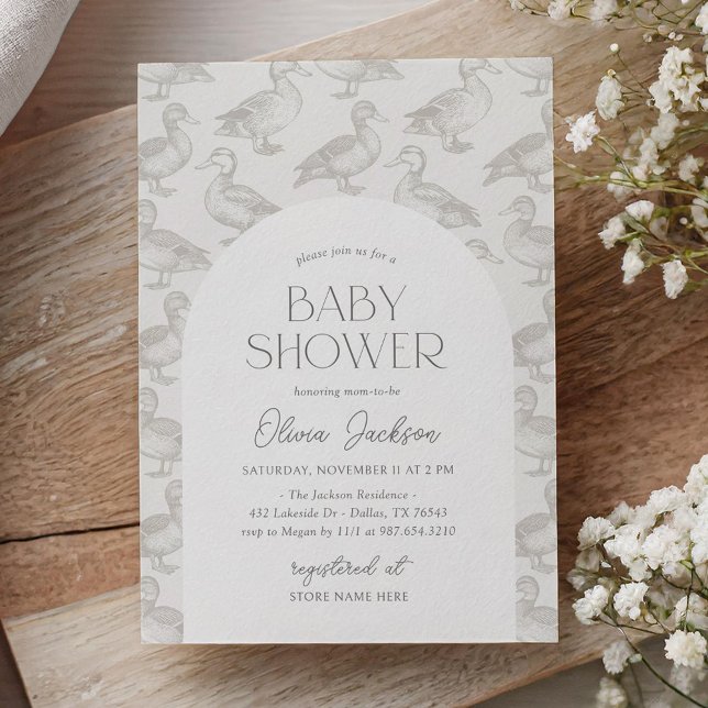 Vintage Mallard Duck Baby Shower Invitation (Creator Uploaded)