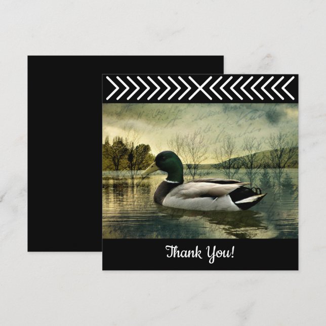 Vintage Mallard Duck Weathered Postcard  (Front/Back)