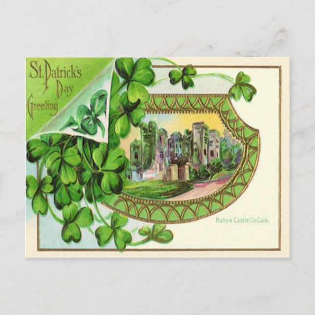 Vintage Mallow Castle St Patrick's Day Card (Front)