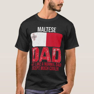 Vintage Maltese Dad Malta Flag Design For Father's T-Shirt