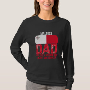 Vintage Maltese Dad Malta Flag Design For Father's T-Shirt