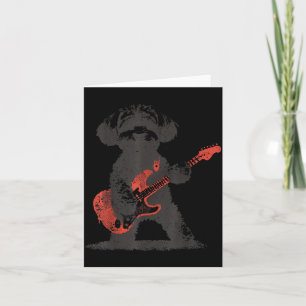 Vintage Maltipoo Rock Playing Guitar Funny Dog Card