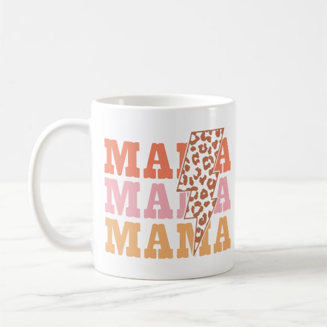 Vintage Mama Leopard Pattern Coffee Mug (Left)
