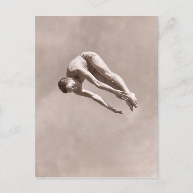 Vintage Man Diving Postcard - 1766928.jpg (Front)