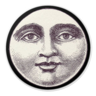 Vintage man in the moon ceramic knob