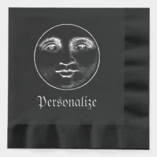 Vintage man in the moon face  foil napkins