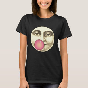 Vintage man in the moon full face pink bubblegum T-Shirt