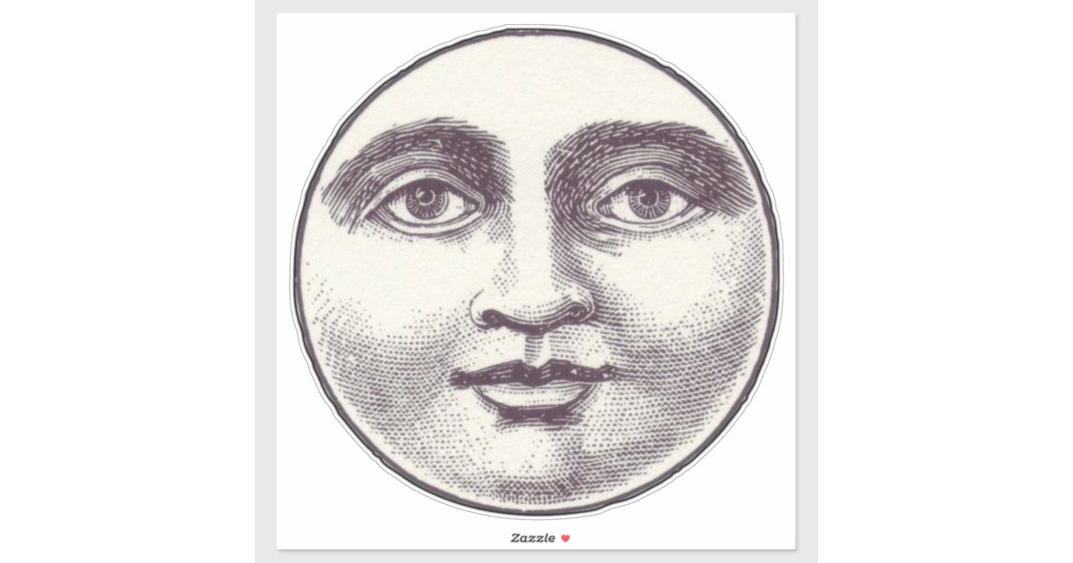 Vintage man in the moon full moon face Zazzle