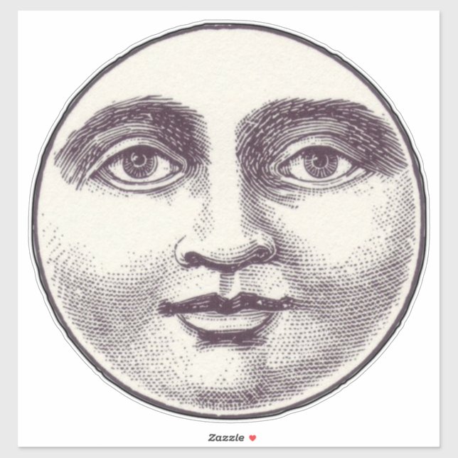 Vintage man in the moon full moon face (Sheet)