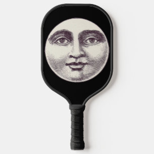 Vintage man in the moon full moon face  pickleball paddle
