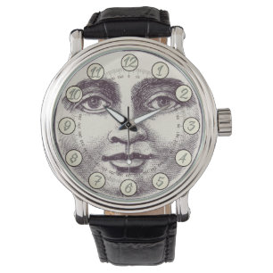 Vintage man in the moon full moon face watch