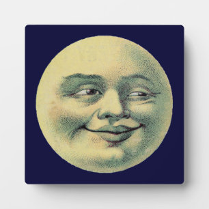 Vintage Man in the Moon Plaque