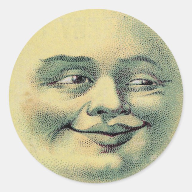 Vintage Man in the Moon stickers (large) (Front)