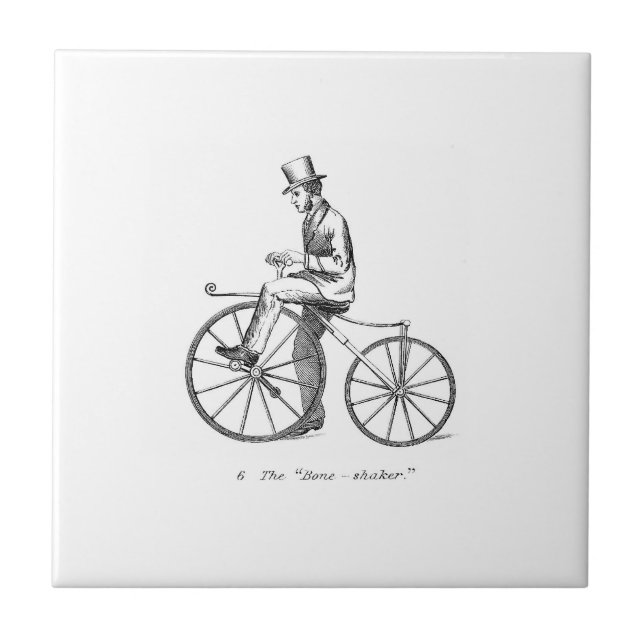 Vintage Man on Bike Tile (Front)