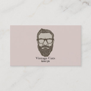 Vintage Man Retro Barber Shop Shave & Haircuts Business Card
