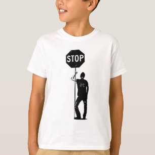 Vintage man with stop sign art T-Shirt